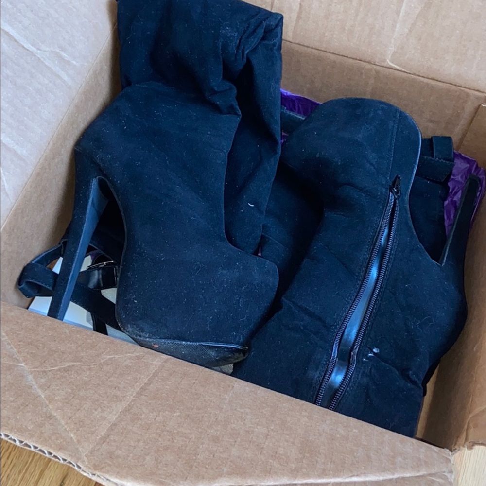 Suede Knee High Boots